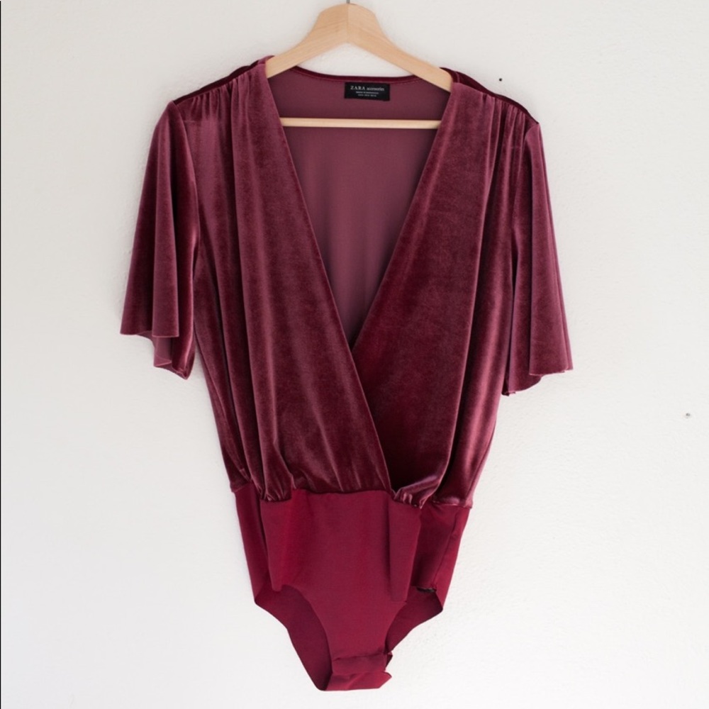 Zara Velvet One Piece Top